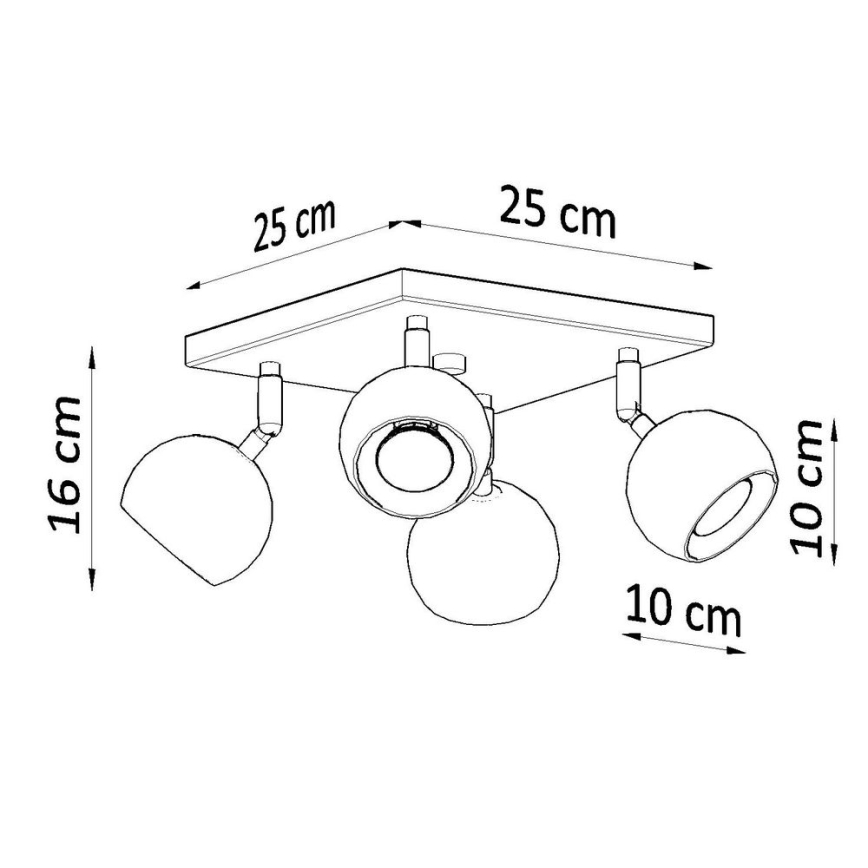 Ceiling spotlight OCULARE 4xGU10/10W/230V