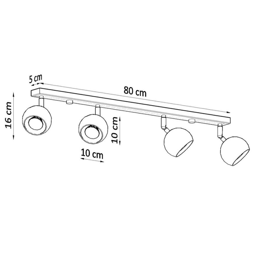 Ceiling spotlight OCULARE 4xGU10/10W/230V