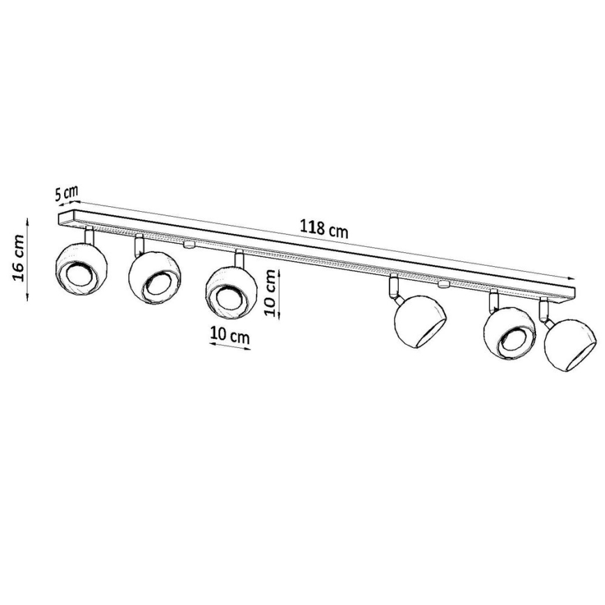 Ceiling spotlight OCULARE 6xGU10/10W/230V