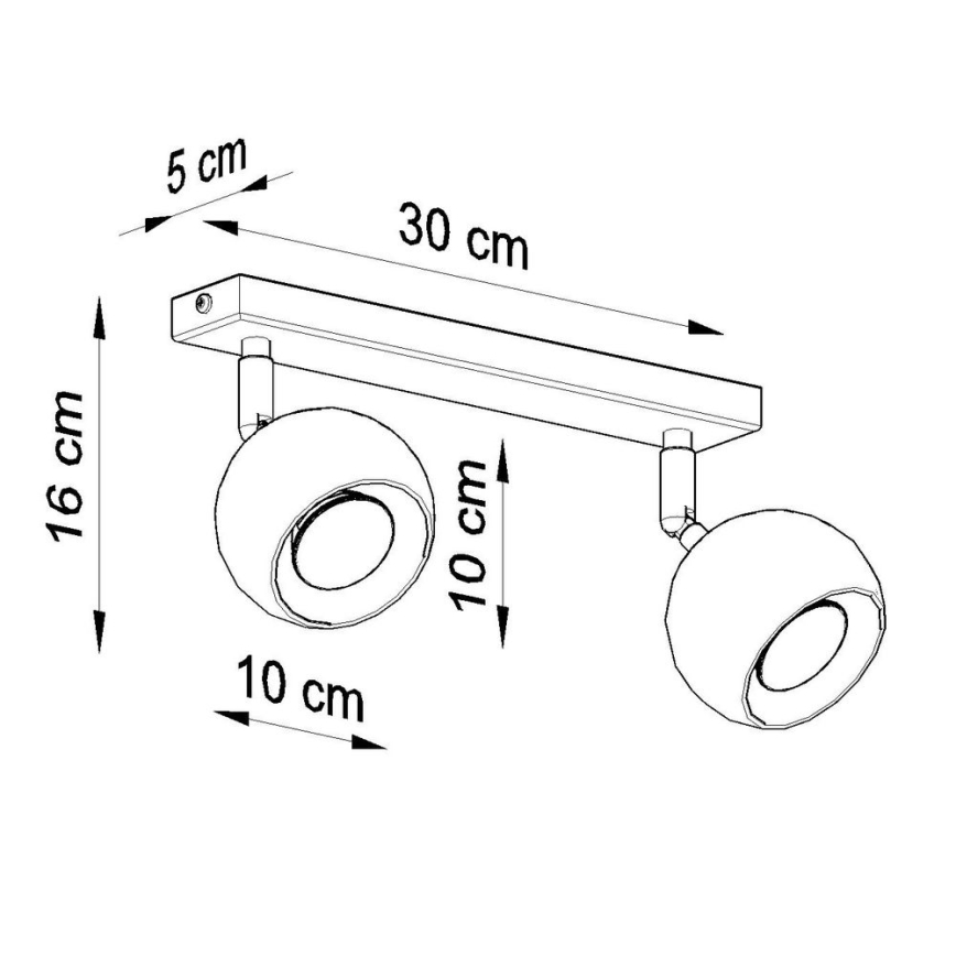 Ceiling spotlight OCULARE 2xGU10/10W/230V