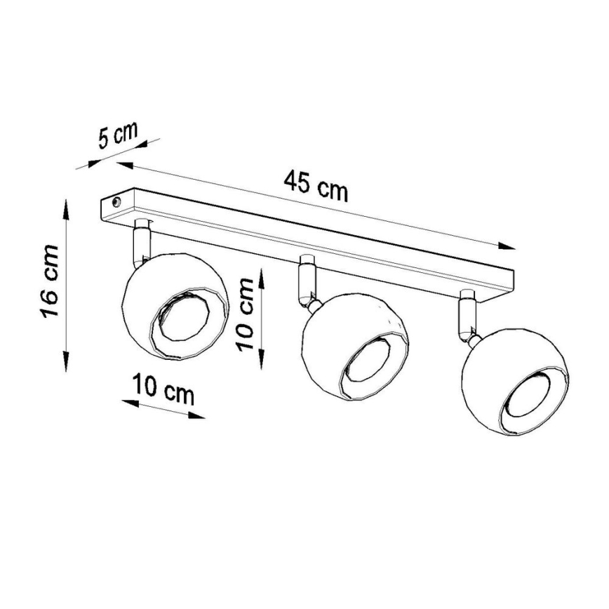 Ceiling spotlight OCULARE 3xGU10/10W/230V