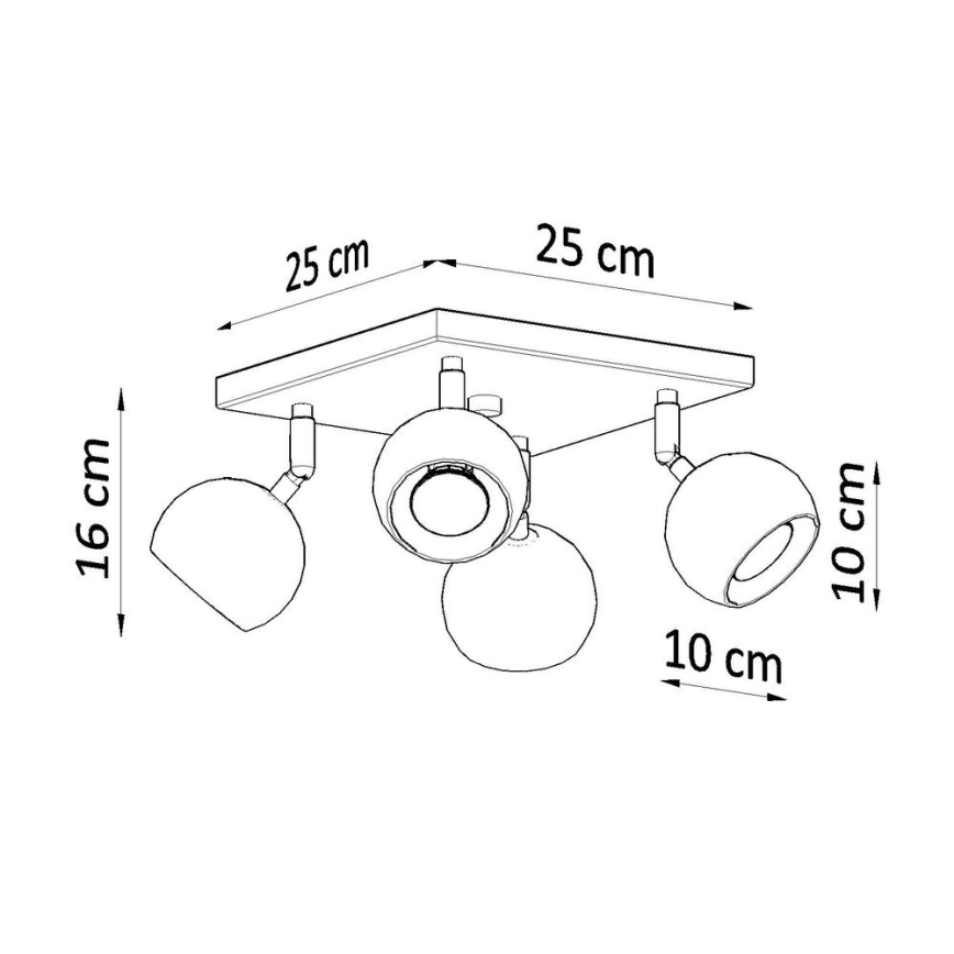 Ceiling spotlight OCULARE 4xGU10/10W/230V