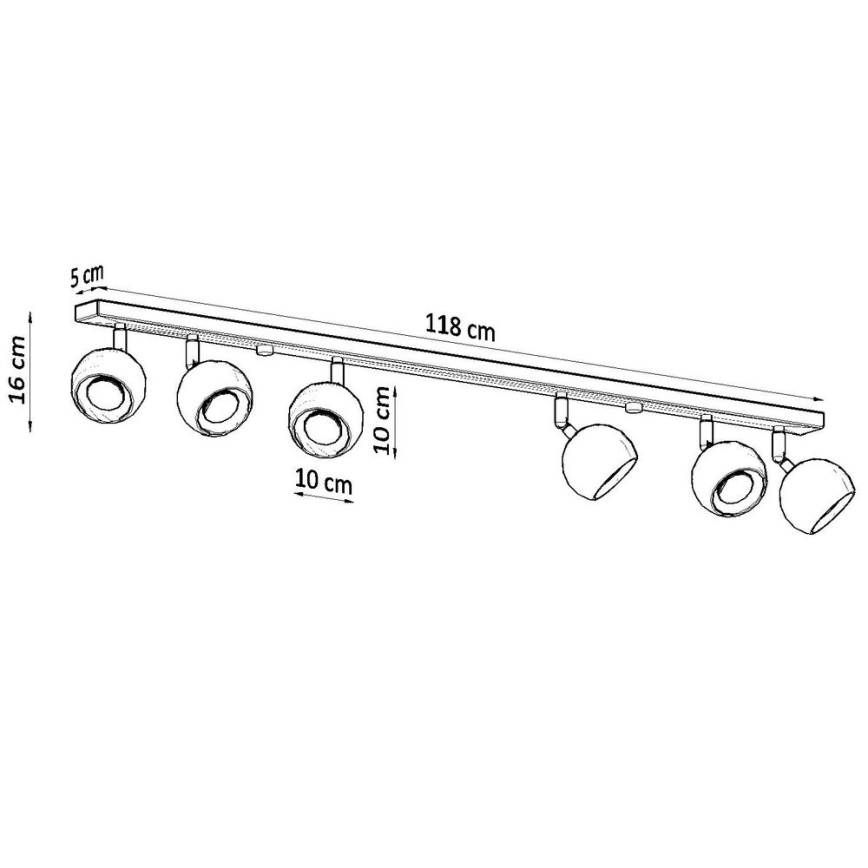 Ceiling spotlight OCULARE 6xGU10/10W/230V