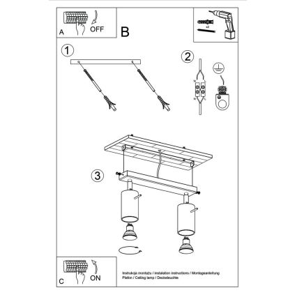 Ceiling spotlight RING 2xGU10/10W/230V