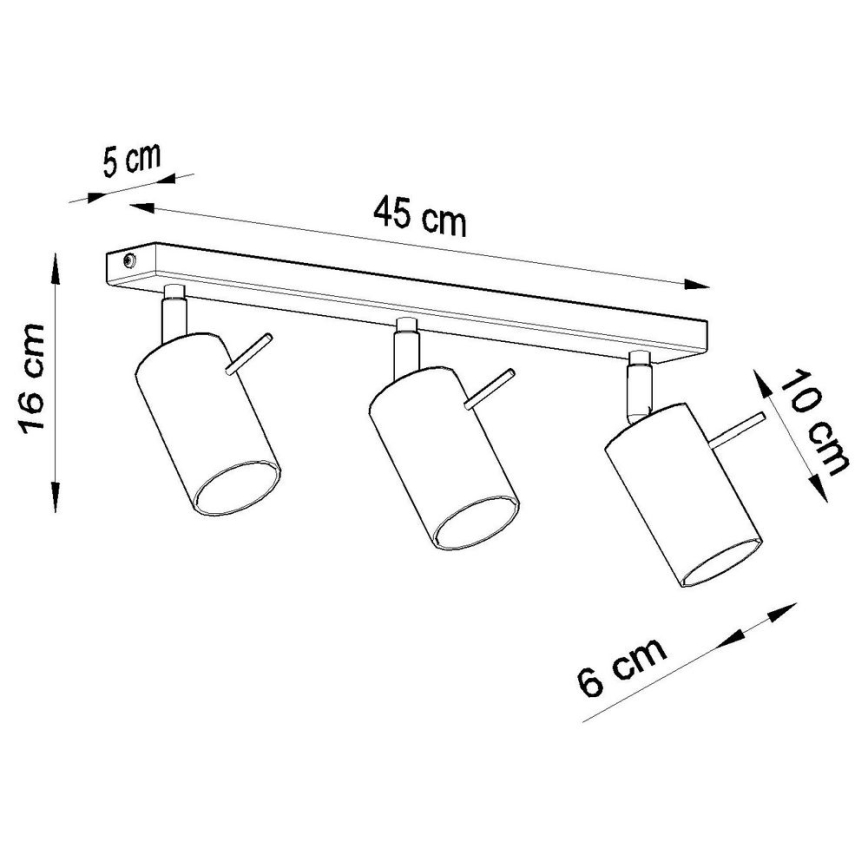 Ceiling spotlight RING 3xGU10/10W/230V