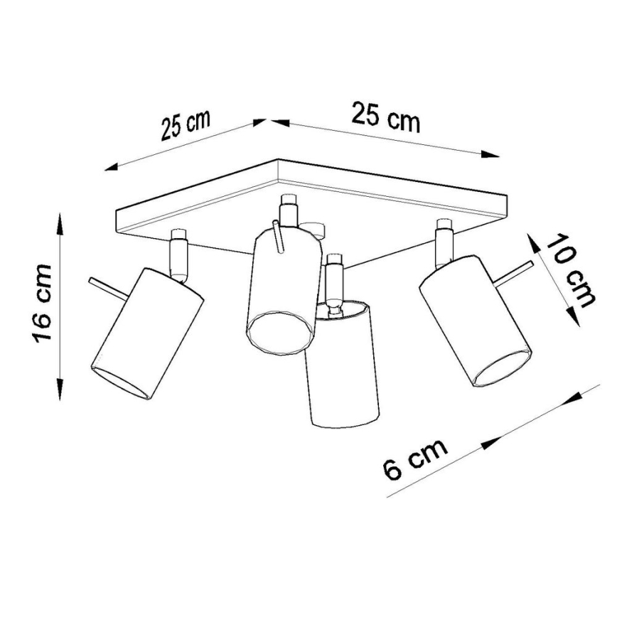 Ceiling spotlight RING 4xGU10/10W/230V