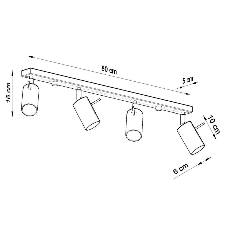 Ceiling spotlight RING 4xGU10/10W/230V