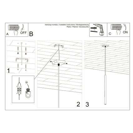 Chandelier on a string PASTELO 1xG9/8W/230V white