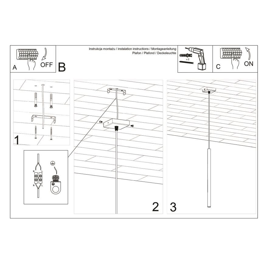 Chandelier on a string PASTELO 1xG9/8W/230V white