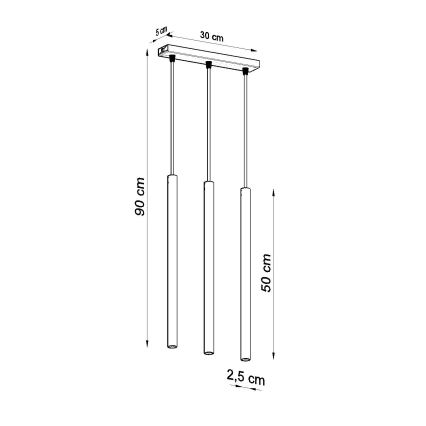 Chandelier on a string PASTELO 3xG9/8W/230V white