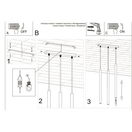 Chandelier on a string PASTELO 3xG9/8W/230V white