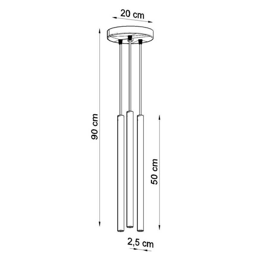 Chandelier on a string PASTELO 3xG9/8W/230V white