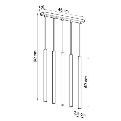 Chandelier on a string PASTELO 5xG9/8W/230V white