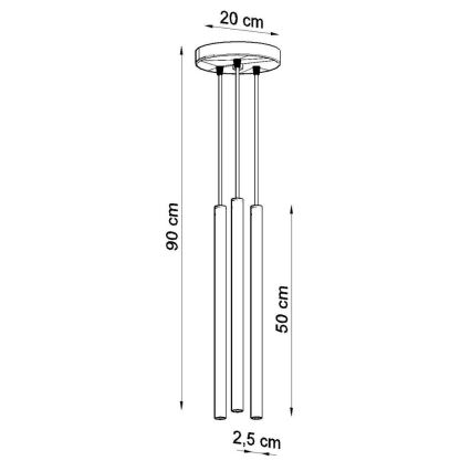 Chandelier on a string PASTELO 3xG9/8W/230V black