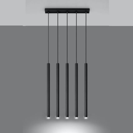 Chandelier on a string PASTELO 5xG9/8W/230V black