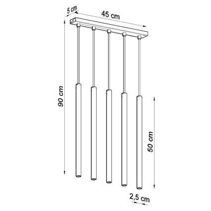 Chandelier on a string PASTELO 5xG9/8W/230V black