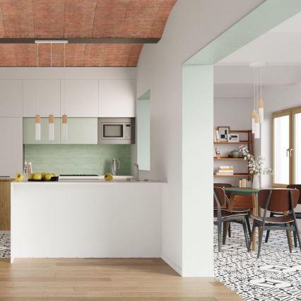 Ceiling light PABLO 1xGU10/40W/230V white/beech