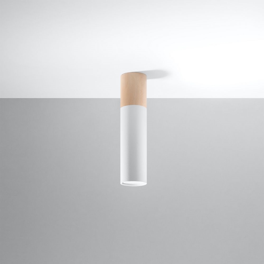 Ceiling light PABLO 1xGU10/40W/230V white/beech