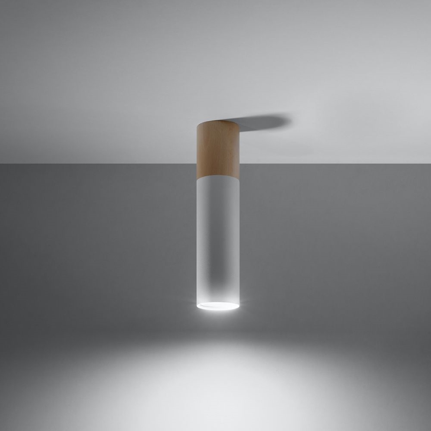Ceiling light PABLO 1xGU10/40W/230V white/beech