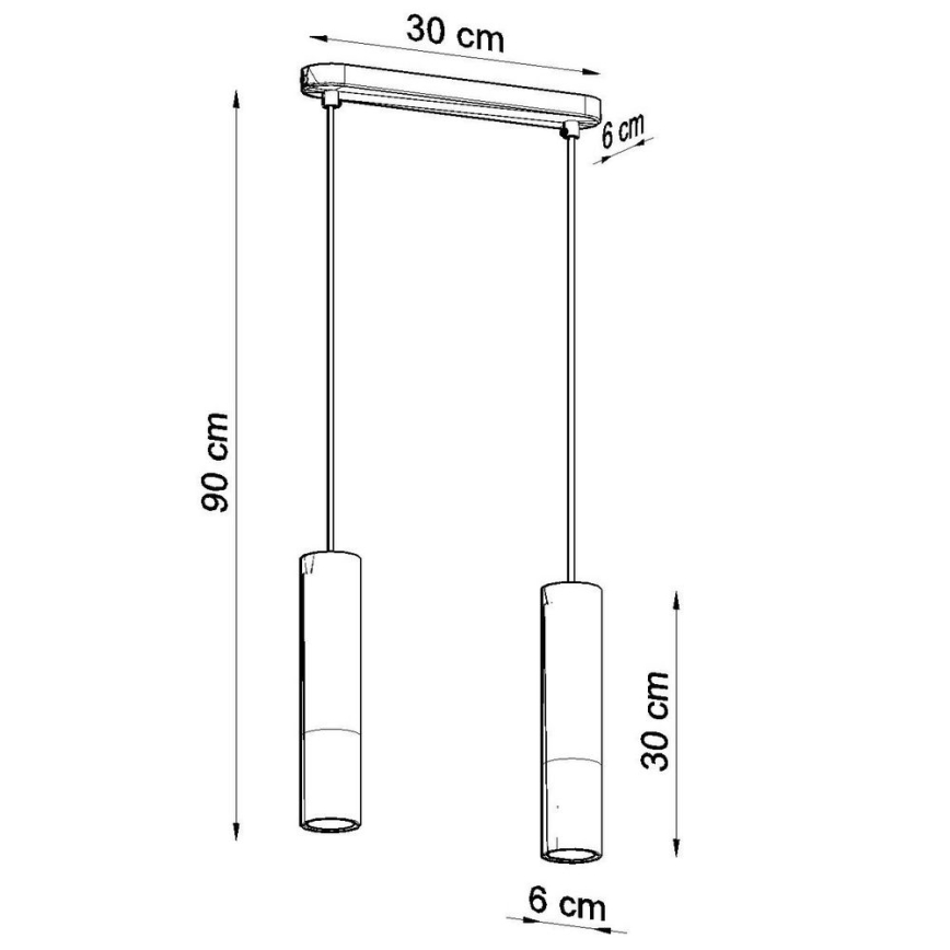 Chandelier on a string PABLO 2xGU10/40W/230V black/beech