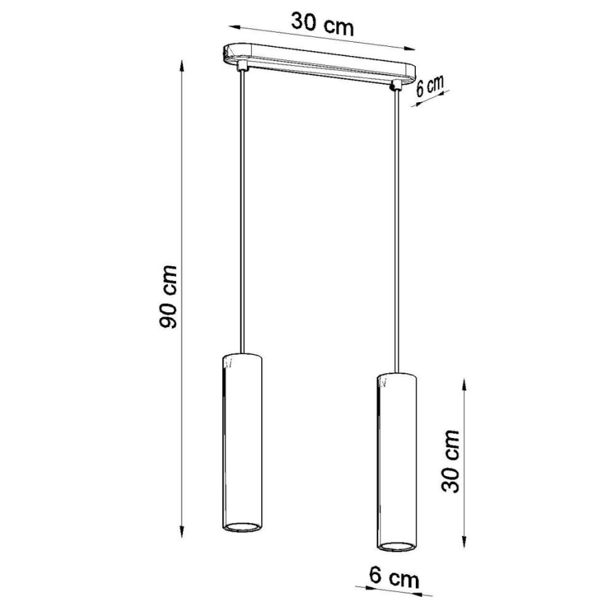Chandelier on a string LINO 2xGU10/40W/230V beech