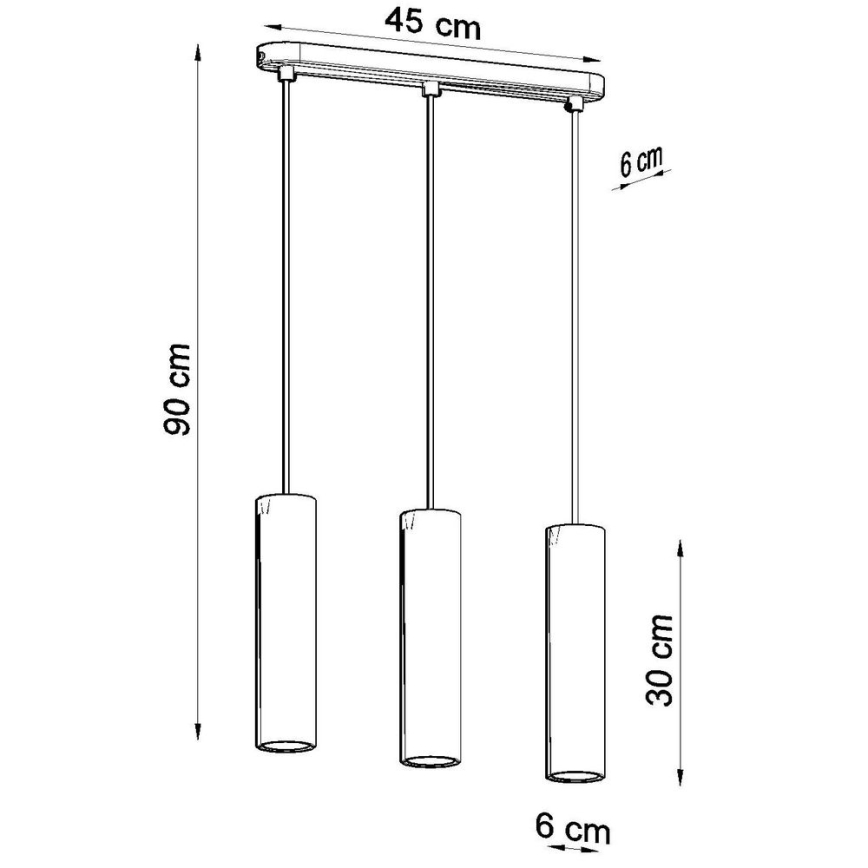 Chandelier on a string LINO 3xGU10/40W/230V beech