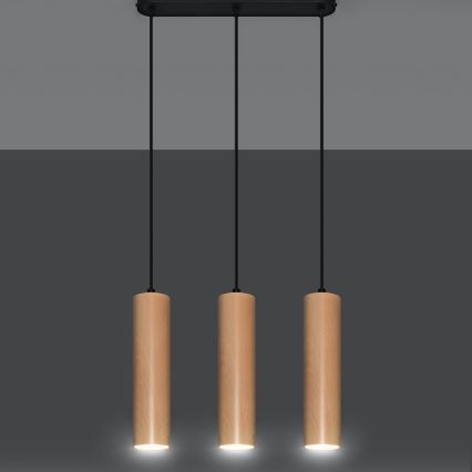 Chandelier on a string LINO 3xGU10/40W/230V beech