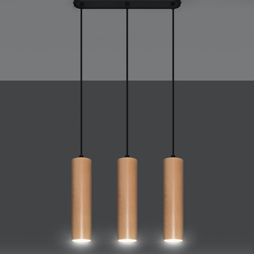 Chandelier on a string LINO 3xGU10/40W/230V beech