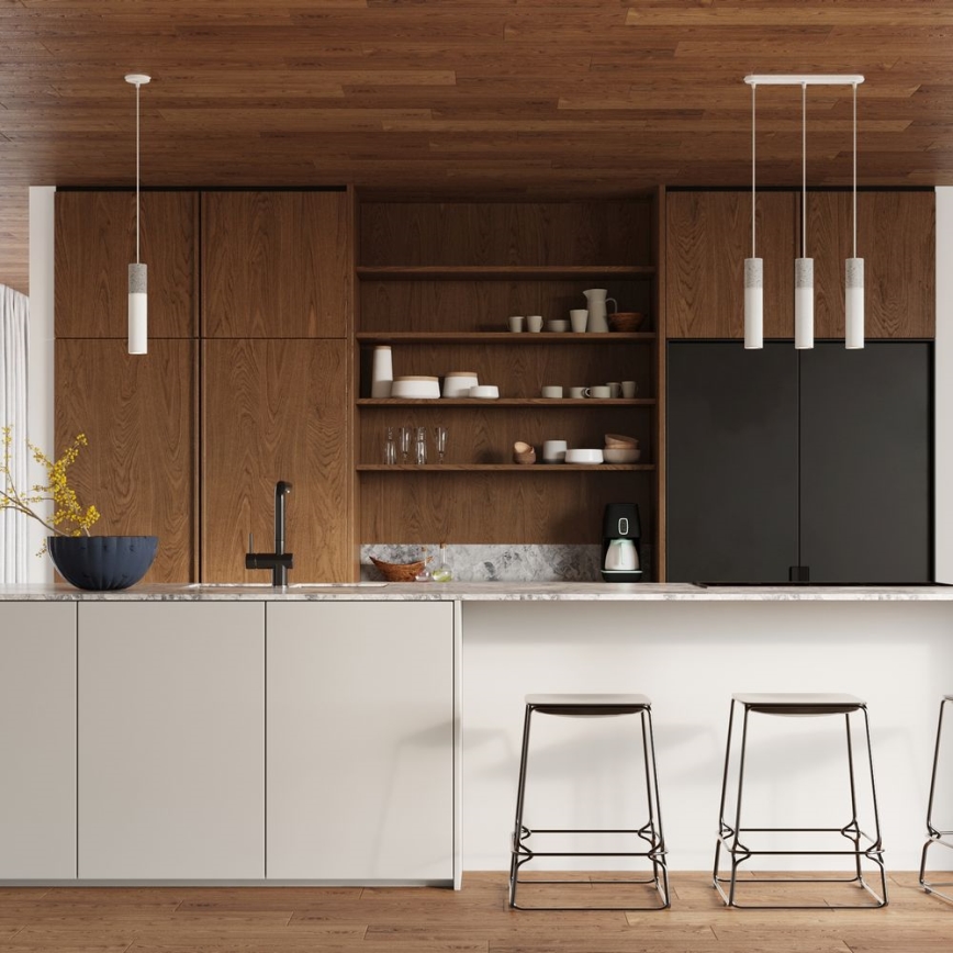 Chandelier on a string BORGIO 1xGU10/40W/230V concrete/metal white