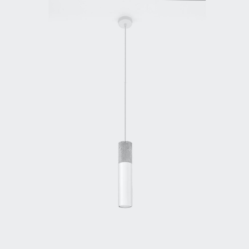 Chandelier on a string BORGIO 1xGU10/40W/230V concrete/metal white