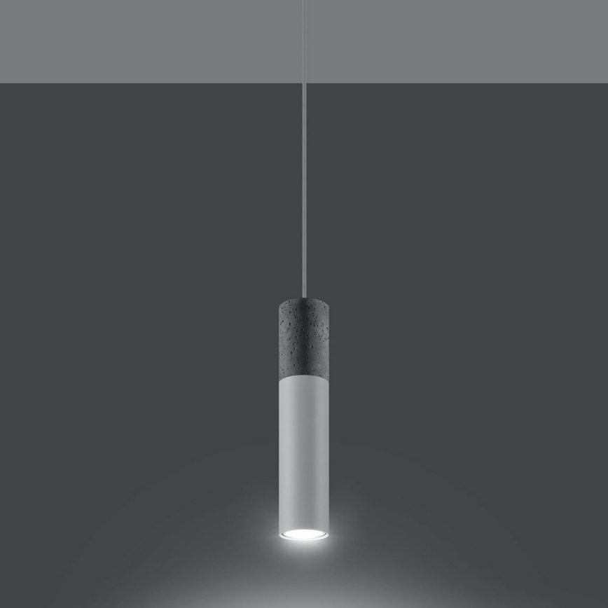 Chandelier on a string BORGIO 1xGU10/40W/230V concrete/metal white
