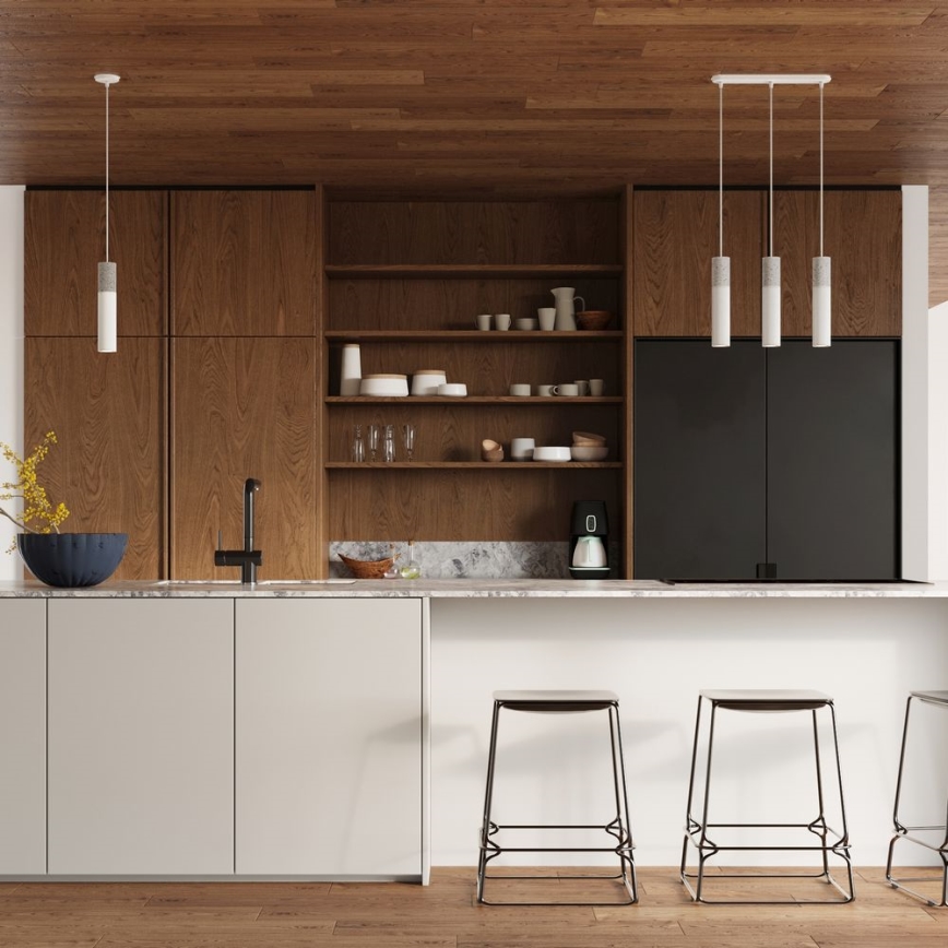 Chandelier on a string BORGIO 2xGU10/40W/230V concrete/metal white