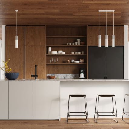 Chandelier on a string BORGIO 3xGU10/40W/230V concrete/metal white