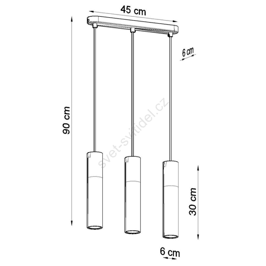Chandelier on a string BORGIO 3xGU10/40W/230V concrete/metal white