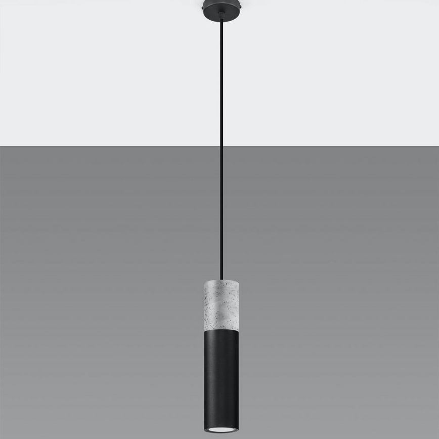 Chandelier on a string BORGIO 1xGU10/40W/230V concrete/metal black