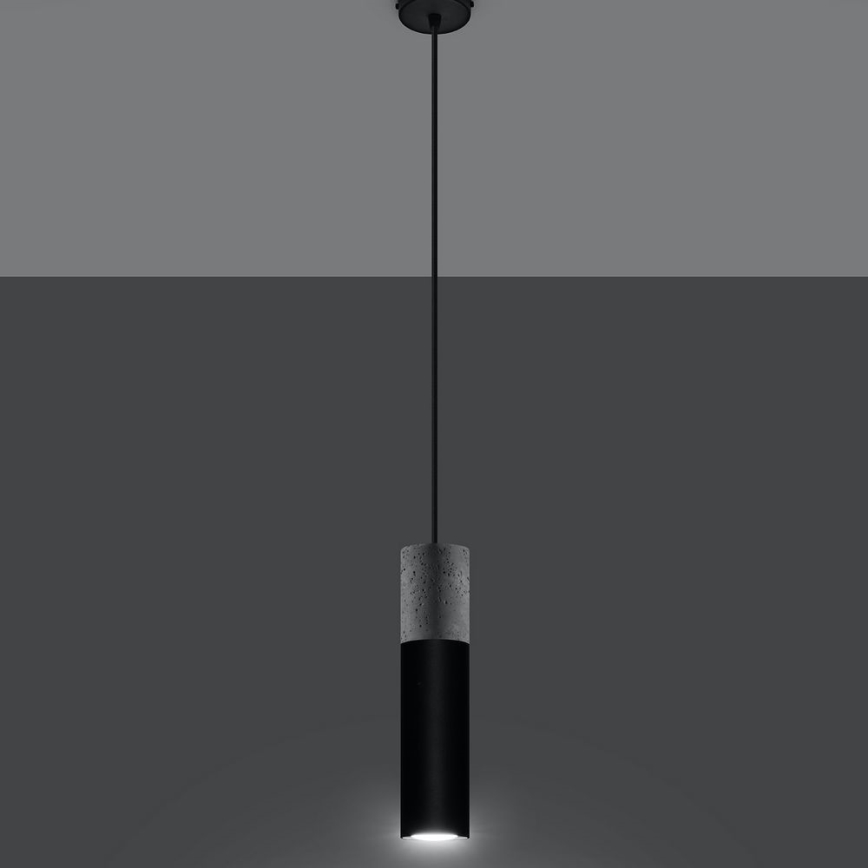 Chandelier on a string BORGIO 1xGU10/40W/230V concrete/metal black