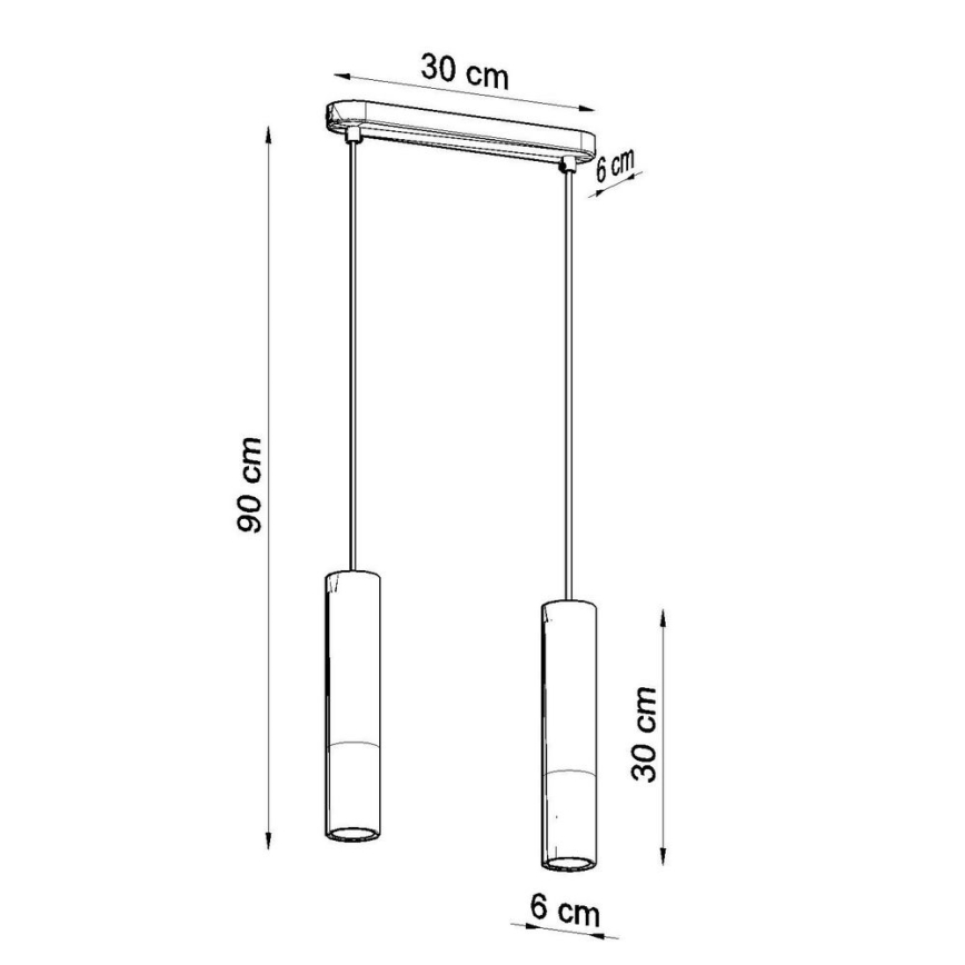 Chandelier on a string BORGIO 2xGU10/40W/230V concrete/metal black