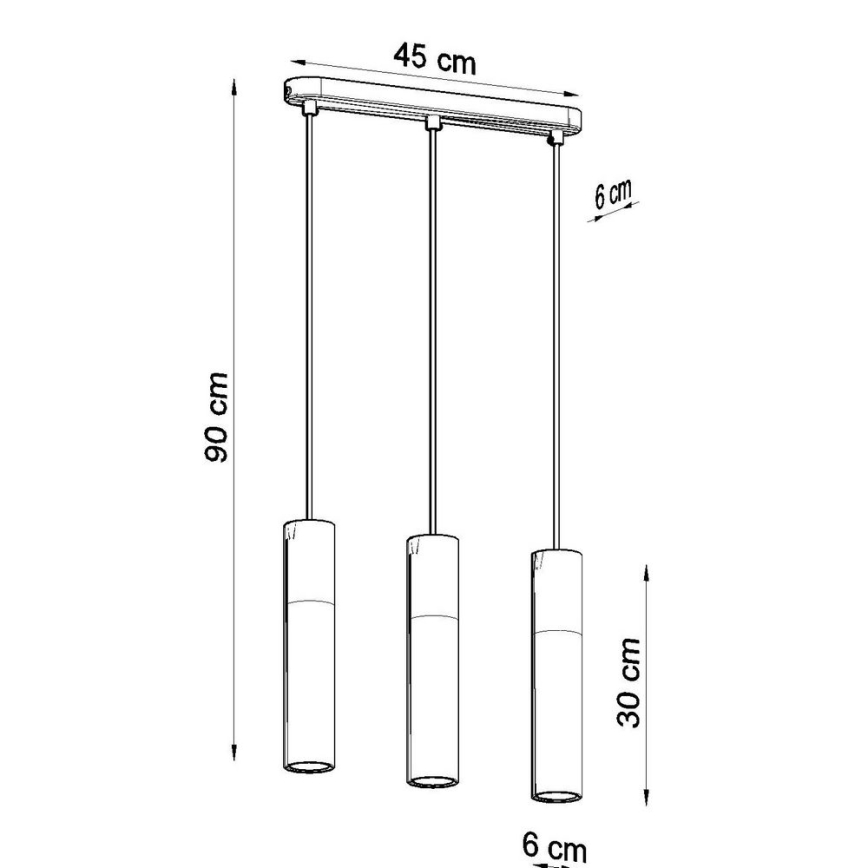 Chandelier on a string BORGIO 3xGU10/40W/230V concrete/metal black