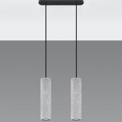 Chandelier on a string LUVO 2xGU10/40W/230V concrete/black
