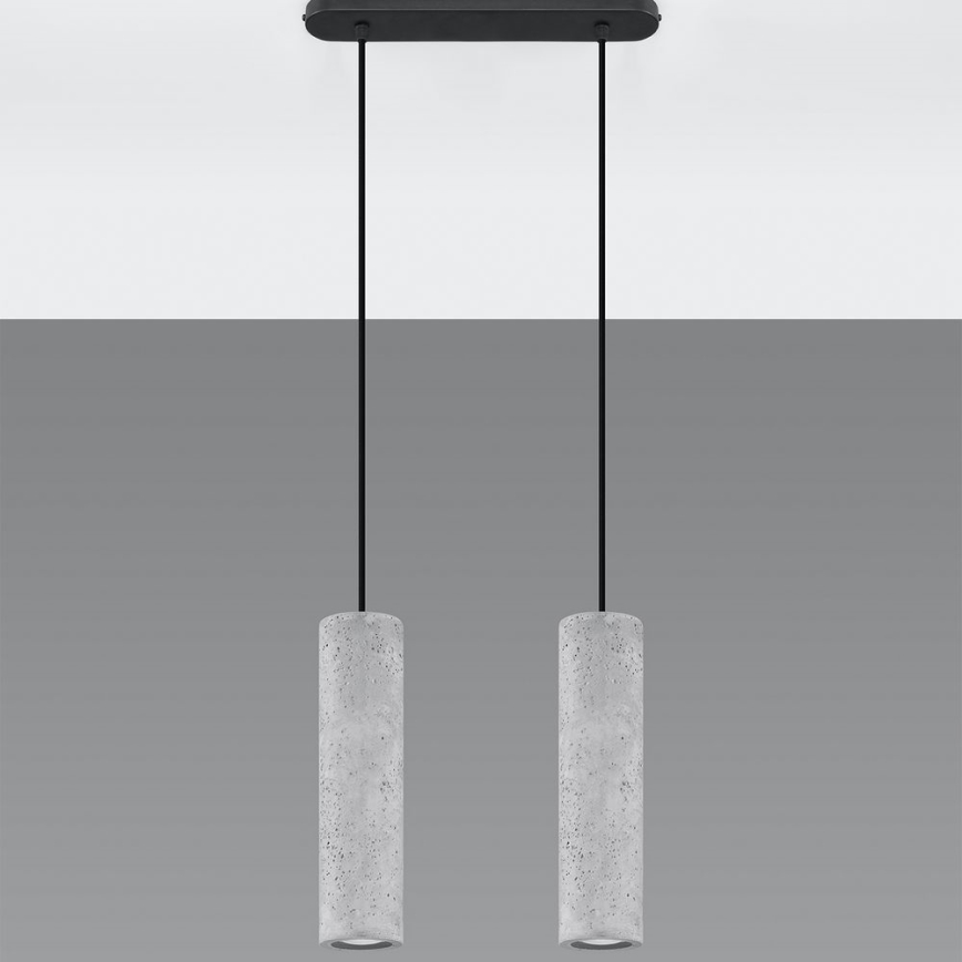 Chandelier on a string LUVO 2xGU10/40W/230V concrete/black