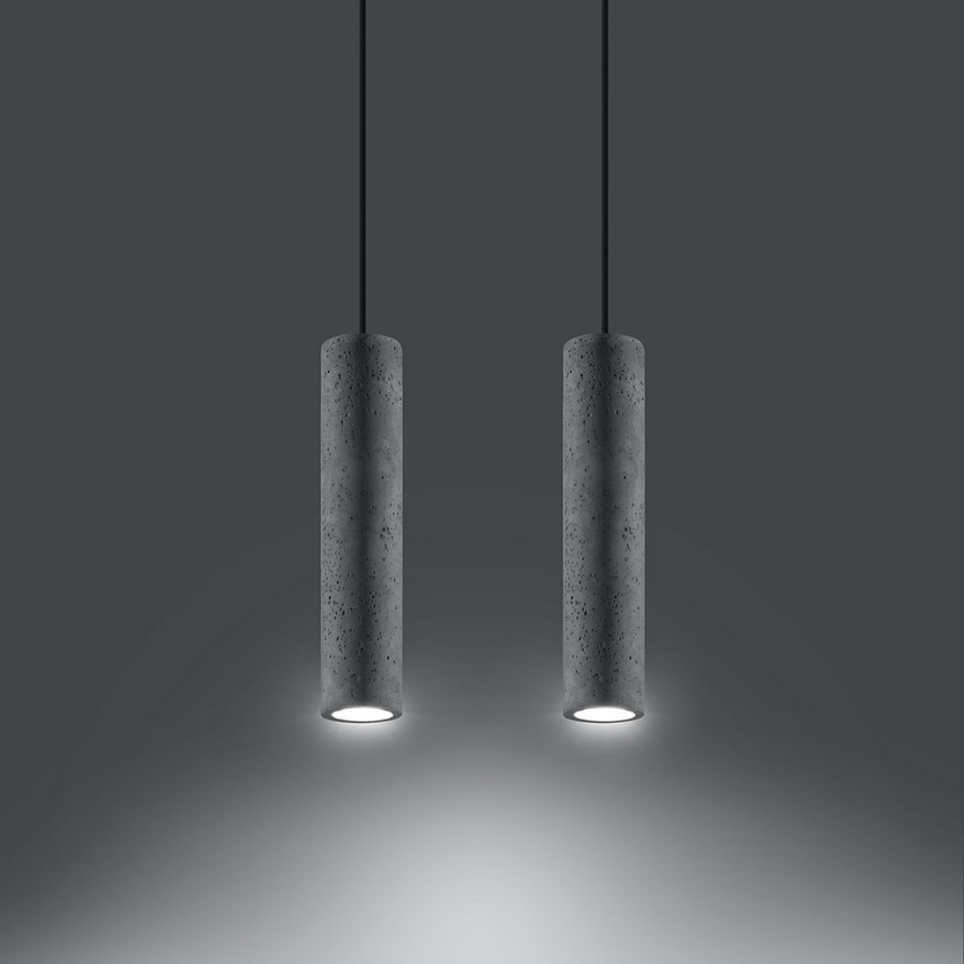 Chandelier on a string LUVO 2xGU10/40W/230V concrete/black