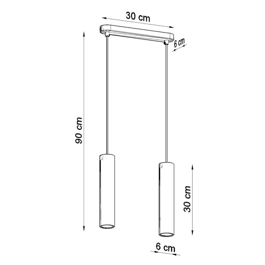 Chandelier on a string LUVO 2xGU10/40W/230V concrete/black