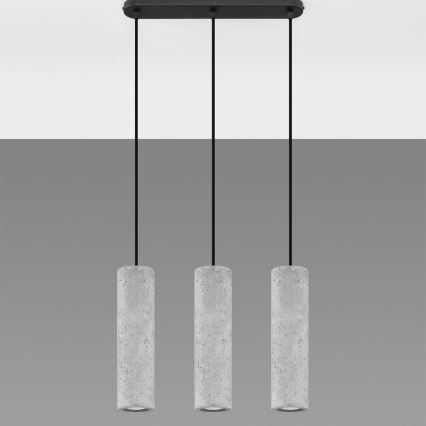 Chandelier on a string LUVO 3xGU10/40W/230V concrete/black