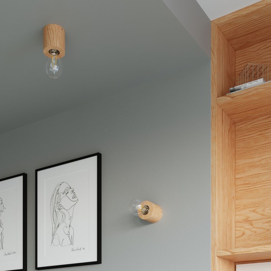 Ceiling light SALGADO 1xE27/60W/230V beech