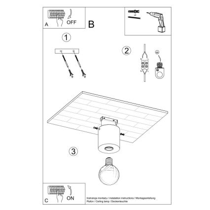 Ceiling light SALGADO 1xE27/60W/230V beech