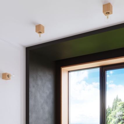 Ceiling light ABEL 1xE27/15W/230V beech