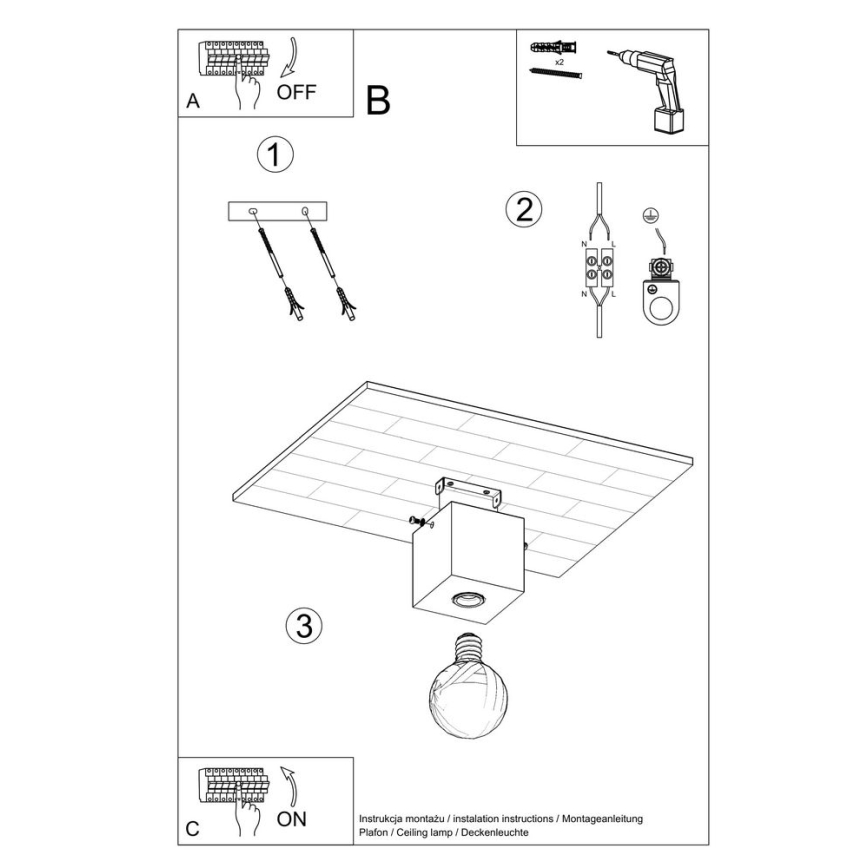 Ceiling light ABEL 1xE27/15W/230V beech