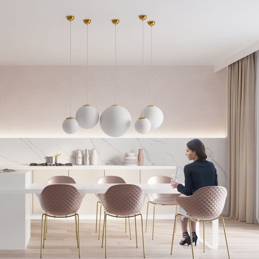 TOYA cable pendant light 1xE27/60W/230V Ø 40 cm white/gold