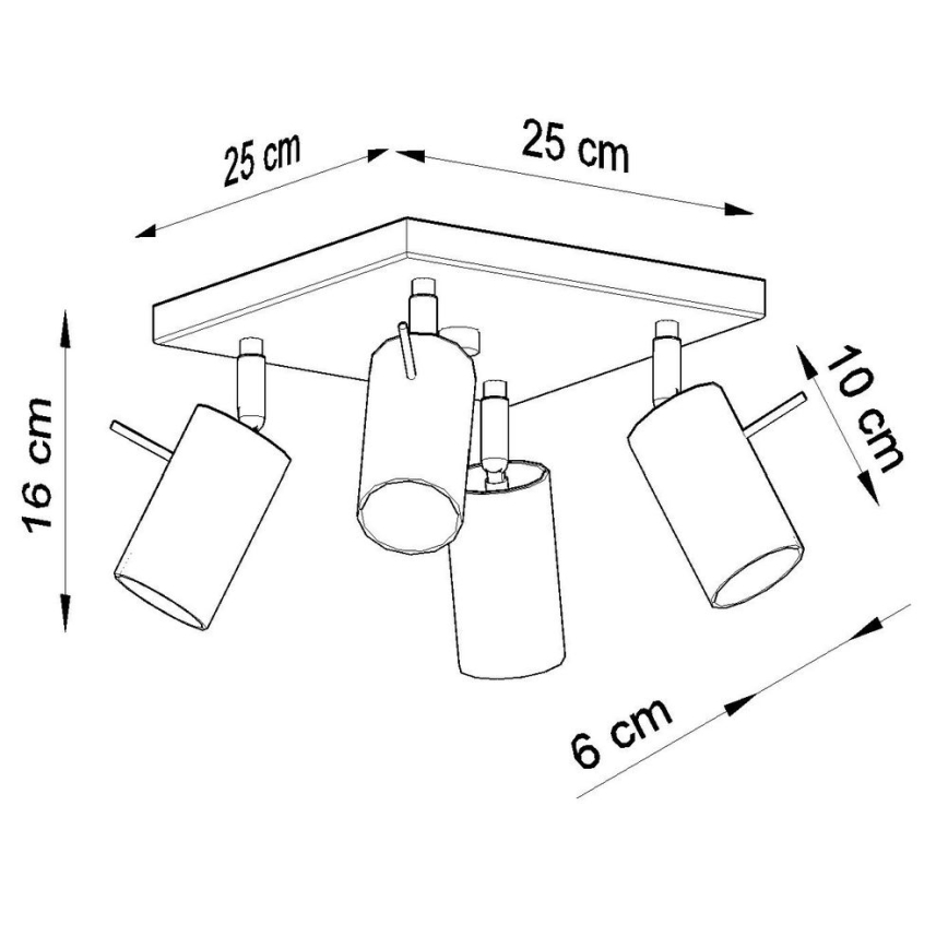Spotlight RING 4xGU10/10W/230V