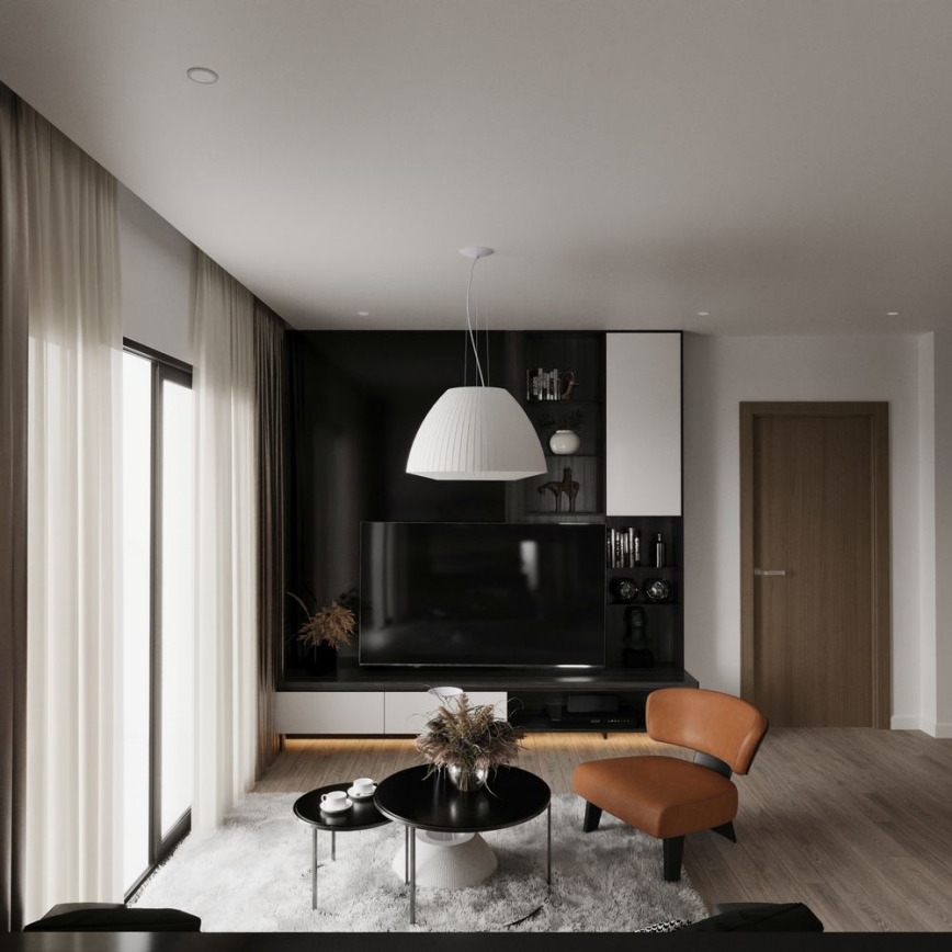 Chandelier on a string BELLA 3xE27/60W/230V d. 60 cm white